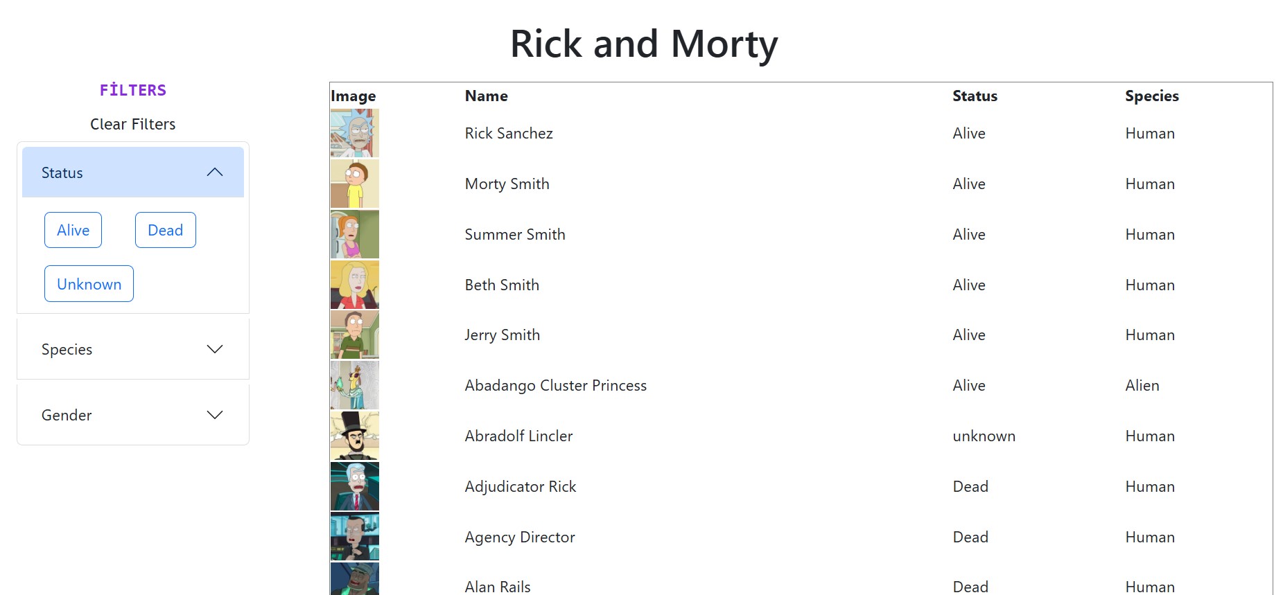 Rick and Morty API
